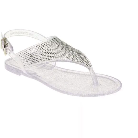 BRAND NEW RHINESTONES EMBELLISHMENTS JELLY CLEAR GLITTER SANDAL G1 - Picture 7 of 16